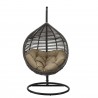Modway Garner Teardrop Outdoor Patio Swing Chair in Gray Mocha - Front Angle