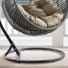 Modway Garner Teardrop Outdoor Patio Swing Chair in Gray Mocha - Lifestyle