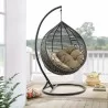 Modway Garner Teardrop Outdoor Patio Swing Chair in Gray Mocha - Lifestyle - Modway Garner Teardrop Outdoor Patio Swing Chair in Gray Mocha - Lifestyle