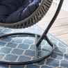 Modway Garner Teardrop Outdoor Patio Swing Chair in Gray Navy - Lifestyle