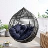 Modway Garner Teardrop Outdoor Patio Swing Chair in Gray Navy - Lifestyle