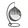 Modway Garner Teardrop Outdoor Patio Swing Chair in Gray White - Front Side Angle