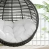 Modway Garner Teardrop Outdoor Patio Swing Chair in Gray White - Lifestyle - Modway Garner Teardrop Outdoor Patio Swing Chair in Gray White - Lifestyle