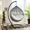 Modway Garner Teardrop Outdoor Patio Swing Chair in Gray White - Lifestyle - Modway Garner Teardrop Outdoor Patio Swing Chair in Gray White - Lifestyle