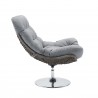 Modway Brighton Wicker Rattan Outdoor Patio Swivel Lounge Chair - Light Gray Gray - Side Angle
