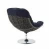 Modway Brighton Wicker Rattan Outdoor Patio Swivel Lounge Chair in Light Gray Navy - Back Side Angle - Modway Brighton Wicker Rattan Outdoor Patio Swivel Lounge Chair in Light Gray Navy - Back Side Angle