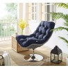 Modway Brighton Wicker Rattan Outdoor Patio Swivel Lounge Chair in Light Gray Navy - Lifestyle