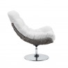 Modway Brighton Wicker Rattan Outdoor Patio Swivel Lounge Chair in Light Gray White - Side Angle