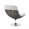 Modway Brighton Wicker Rattan Outdoor Patio Swivel Lounge Chair in Light Gray White - Back Side Angle - Modway Brighton Wicker Rattan Outdoor Patio Swivel Lounge Chair in Light Gray White - Back Side Angle