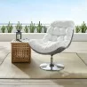 Modway Brighton Wicker Rattan Outdoor Patio Swivel Lounge Chair in Light Gray White - Lifestyle - Modway Brighton Wicker Rattan Outdoor Patio Swivel Lounge Chair in Light Gray White - Lifestyle