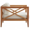 Modway Northlake 3 Piece Outdoor Patio Premium Grade A Teak Wood Set - Natural White - Armchair in Side Angle