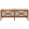 Modway Northlake 3 Piece Outdoor Patio Premium Grade A Teak Wood Set - Natural White - Sofa in Back Angle