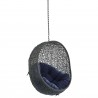 Modway Hide Sunbrella® Fabric Swing Outdoor Patio Lounge Chair Without Stand - Gray Navy - Front Side Angle