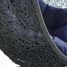 Modway Hide Sunbrella® Fabric Swing Outdoor Patio Lounge Chair Without Stand - Gray Navy - Seat Closeup Angle