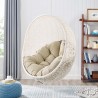 Modway Hide Sunbrella® Fabric Swing Outdoor Patio Lounge Chair Without Stand - White Beige - Lifestyle