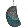 Modway Encase Swing Outdoor Patio Lounge Chair Without Stand in Black Turquoise - Side Angle
