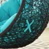 Modway Encase Swing Outdoor Patio Lounge Chair Without Stand in Black Turquoise - Front Seat Closeup Side Angle - Modway Encase Swing Outdoor Patio Lounge Chair Without Stand in Black Turquoise - Front Seat Closeup Side Angle