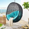 Modway Encase Swing Outdoor Patio Lounge Chair Without Stand in Black Turquoise - Lifestyle