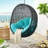 Modway Encase Swing Outdoor Patio Lounge Chair Without Stand in Black Turquoise - Lifestyle - Modway Encase Swing Outdoor Patio Lounge Chair Without Stand in Black Turquoise - Lifestyle