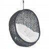 Modway Encase Swing Outdoor Patio Lounge Chair Without Stand in Black White - Closeup Front Side Angle