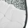 Modway Encase Swing Outdoor Patio Lounge Chair Without Stand in Black White - Front Seat Closeup Side Angle - Modway Encase Swing Outdoor Patio Lounge Chair Without Stand in Black White - Front Seat Closeup Side Angle
