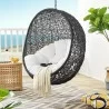 Modway Encase Swing Outdoor Patio Lounge Chair Without Stand in Black White - Lifestyle - Modway Encase Swing Outdoor Patio Lounge Chair Without Stand in Black White - Lifestyle