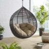 Modway Garner Teardrop Outdoor Patio Swing Chair Without Stand in Gray Mocha - Lifestyle