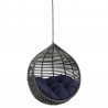 Modway Garner Teardrop Outdoor Patio Swing Chair Without Stand in Gray Navy - Front Side Angle