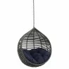 Modway Garner Teardrop Outdoor Patio Swing Chair Without Stand in Gray Navy - Front Side Angle - Modway Garner Teardrop Outdoor Patio Swing Chair Without Stand in Gray Navy - Front Side Angle