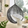 Modway Garner Teardrop Outdoor Patio Swing Chair Without Stand - Gray White - Lifestyle
