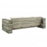 Modway Manteo Rustic Coastal Outdoor Patio Sunbrella® 5 Piece Set - Light Gray Beige - Sofa in Back Side Angle