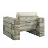 Modway Manteo Rustic Coastal Outdoor Patio Sunbrella® 5 Piece Set - Light Gray Beige - Armchair in Back Side Angle