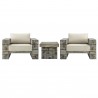 Modway Manteo Rustic Coastal Outdoor Patio Sunbrella® 3 Piece Set - Light Gray Beige - Set in Front Angle