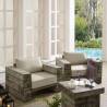 Modway Manteo Rustic Coastal Outdoor Patio Sunbrella® Lounge Armchair in Light Gray Beige - Set of Two - Lifestyle