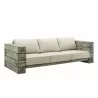 Modway Manteo Rustic Coastal Outdoor Patio Sunbrella® Sofa and Fire Pit Set - Light Gray Beige - Sofa in Front Side Angle - Modway Manteo Rustic Coastal Outdoor Patio Sunbrella® Sofa and Fire Pit Set - Light Gray Beige - Sofa in Front Side Angle