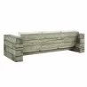 Modway Manteo Rustic Coastal Outdoor Patio Sunbrella® Sofa and Fire Pit Set - Light Gray Beige - Sofa in Back Side Angle - Modway Manteo Rustic Coastal Outdoor Patio Sunbrella® Sofa and Fire Pit Set - Light Gray Beige - Sofa in Back Side Angle