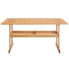 Modway Hatteras 59" Rectangle Outdoor Patio Eucalyptus Wood Dining Table - Natura - Front Angle