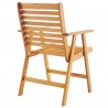 Modway Hatteras Outdoor Patio Eucalyptus Wood Dining Armchair - Natural - Back Side Angle