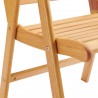 Modway Hatteras Outdoor Patio Eucalyptus Wood Dining Armchair - Natural - Seat Closeup Angle