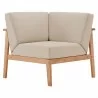 Modway Sedona Outdoor Patio Eucalyptus Wood Sectional Sofa Corner Chair - Natural Taupe - Front Angle - Modway Sedona Outdoor Patio Eucalyptus Wood Sectional Sofa Corner Chair - Natural Taupe - Front Angle