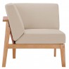 Modway Sedona Outdoor Patio Eucalyptus Wood Sectional Sofa Corner Chair - Natural Taupe - Side Angle
