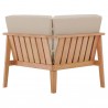 Modway Sedona Outdoor Patio Eucalyptus Wood Sectional Sofa Corner Chair - Natural Taupe - Back Angle