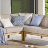 Modway Sedona Outdoor Patio Eucalyptus Wood Sectional Sofa Corner Chair - Natural Taupe - Lifestyle