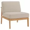 Modway Sedona Outdoor Patio Eucalyptus Wood Sectional Sofa Armless Chair - Natural Taupe - Front Side Angle - Modway Sedona Outdoor Patio Eucalyptus Wood Sectional Sofa Armless Chair - Natural Taupe - Front Side Angle
