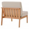 Modway Sedona Outdoor Patio Eucalyptus Wood Sectional Sofa Armless Chair - Natural Taupe - Back Side Angle