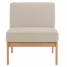Modway Sedona Outdoor Patio Eucalyptus Wood Sectional Sofa Armless Chair - Natural Taupe - Front Angle - Modway Sedona Outdoor Patio Eucalyptus Wood Sectional Sofa Armless Chair - Natural Taupe - Front Angle