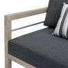 Modway Wiscasset Outdoor Patio Acacia Wood Armchair - Light Gray - Seat Closeup Angle