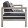 Modway Wiscasset Outdoor Patio Acacia Wood Loveseat - Light Gray - Side Angle
