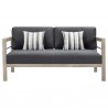 Modway Wiscasset Outdoor Patio Acacia Wood Loveseat - Light Gray - Front Angle