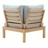 Modway Freeport Karri Wood Sectional Sofa Outdoor Patio Corner Chair - Natural Light Blue - Back Angle - Modway Freeport Karri Wood Sectional Sofa Outdoor Patio Corner Chair - Natural Light Blue - Back Angle